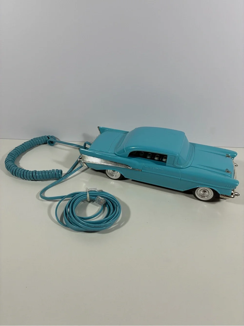 Vintage Telemania 1957 Chevy Bel Air Car Telephone Teal Aqua Blue ‘57 Chevrolet